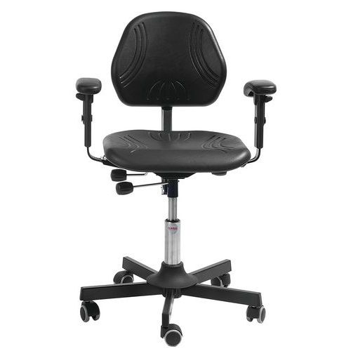 Sedia da officina Comfort - Bassa - Rotelle, Easy rolling,