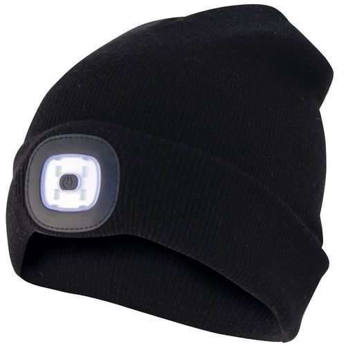 Cappello con torcia frontale a led integrata - Nero,