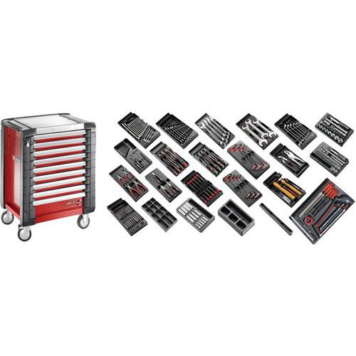 Selezione 230 utensili multiuso - carrello porta attrezzi a 9 cassetti,