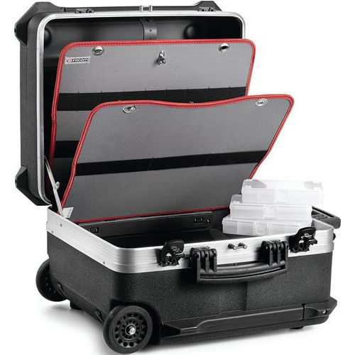 Valigia contenitore con ruote serrature ts,