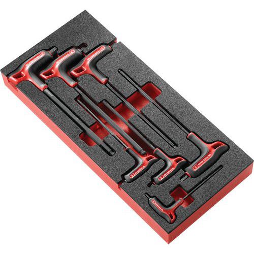 Set di 7 chiavi esagonali a forma di P,