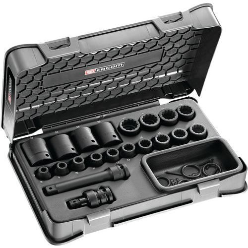 Set di bussole a impulsi 1/2 pollice 12 scanalature 8-27 mm,