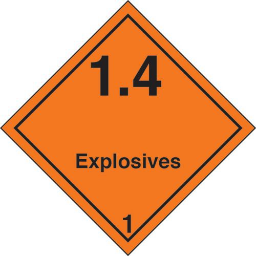 adesivo cm 10x10 Pericolo classe 1 - 1.4 EXPLOSIVES 1,