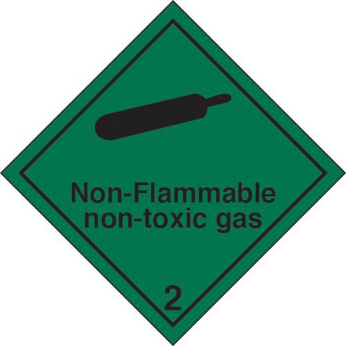 adesivo cm 10x10 Pericolo classe2NON-FLAMMABLENON-TOXIC GAS,