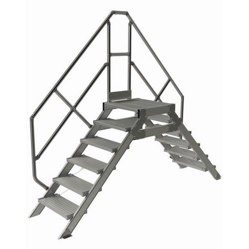 Passerella fissa 6 gradini 600 mm. Inclinazione 45°,