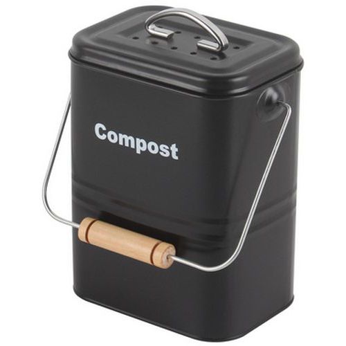 Pattumiera per compostaggio filtro al carbone nero-3L-Nero,