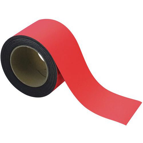 Nastro magnetico riscrivibile 80mm x 10m rosso - Manutan,