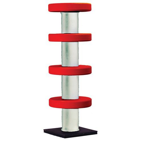 Paletto di protezione Pargom 250 mm x 800 mm bianco/rosso,