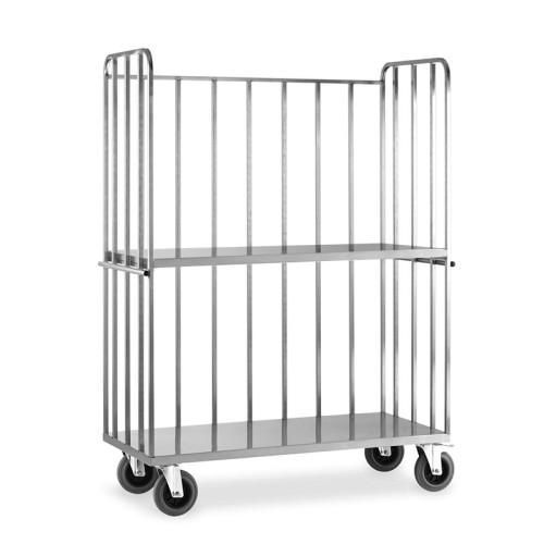 Carrello roll container 1 base + 3 sponde + 1 ripiano,