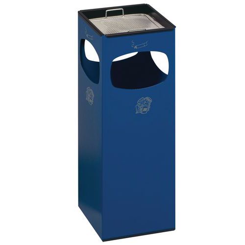 Posacenere-cestino in metallo blu 22L,