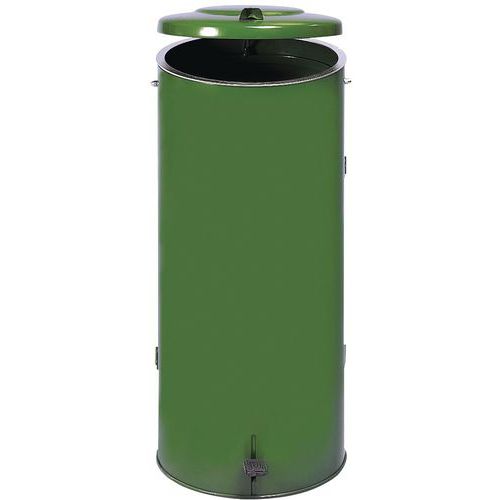 Pattumiera doppio battente con pedale verde,