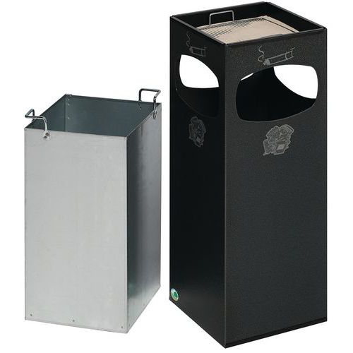 Posacenere-cestino in metallo argento antico 22L,