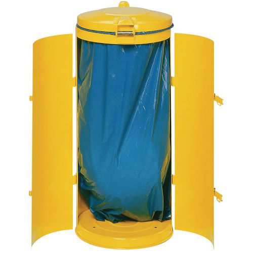 Pattumiera doppio battente giallo 120L,