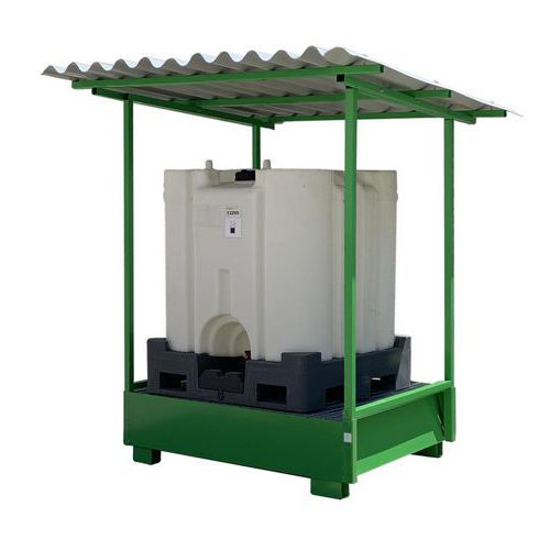 Vasca di raccolta per 1 cisterna da 1000lt con tettoia,