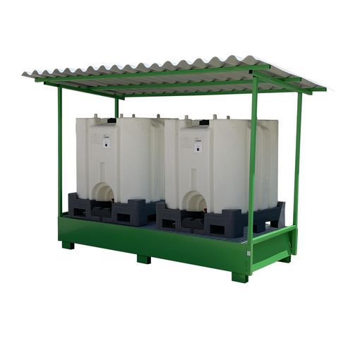 Vasca di raccolta per 2 cisterne da 1000lt con tettoia,