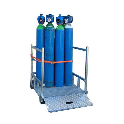 Cestello zincato per stoccaggio/trasporto di bombole gas,