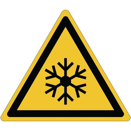 Cartello di pericolo-Bassa temperatura, gel-Alluminio-120mm,