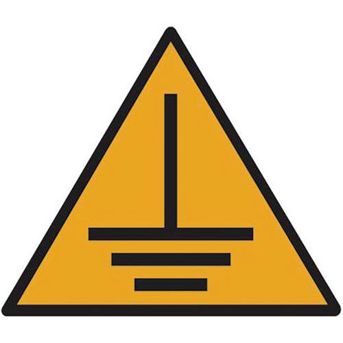 Cartello di pericolo-Messa a terra-Alluminio-200mm,