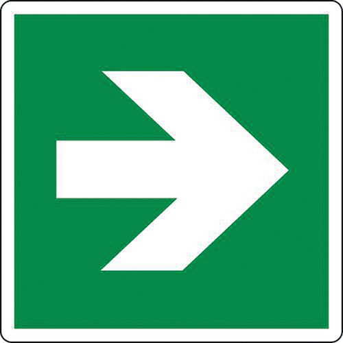 Cartello Freccia a destra a 90°-Alluminio-200mm,