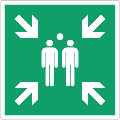 Cartello Punto di raccolta dopo evacuazione-Adesivo-120mm,