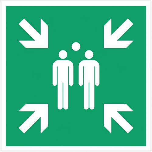 Cartello Punto di raccolta dopo evacuazione-All-120x120mm,