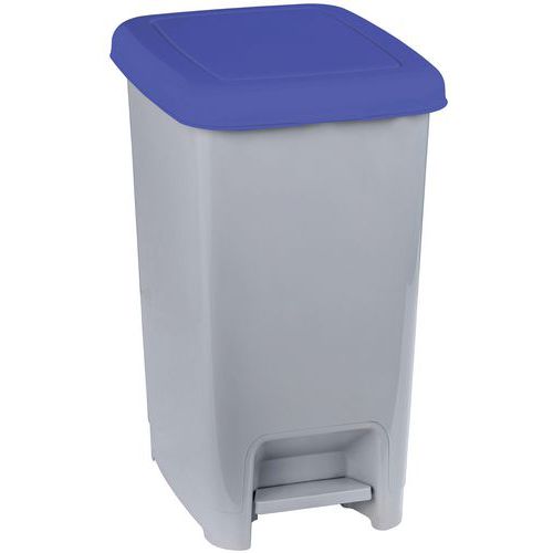 Pattumiera a pedale - 60 L - Grigio- blu,