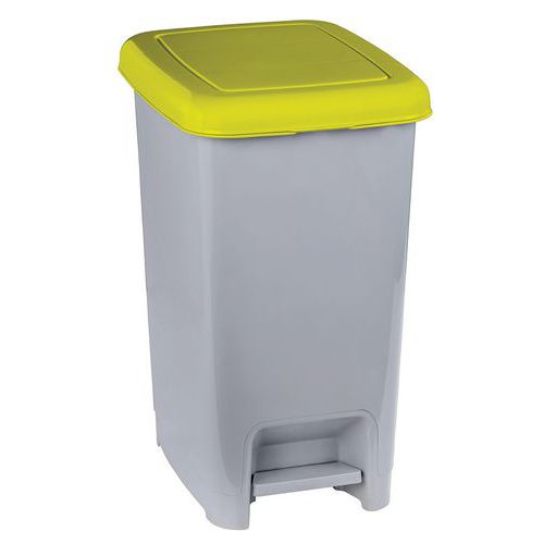 Pattumiera a pedale - 60 L - Grigio-giallo,