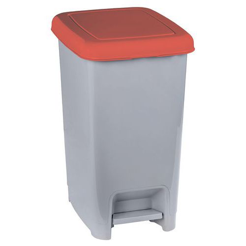 Pattumiera a pedale - 60 L - Grigio-rosso,