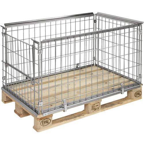 Sponda per pallet 1200x800x620mm con apertura sul lato 800,