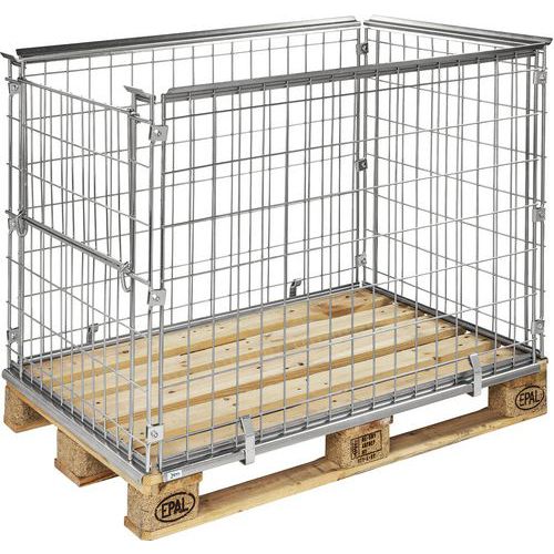 Sponda per pallet 1200x800x850mm con apertura sul lato 800,