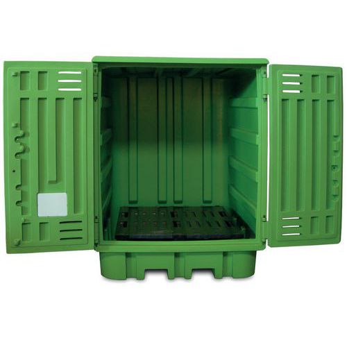 Armadio di Stoccaggio in PE 4 Fusti Verde,