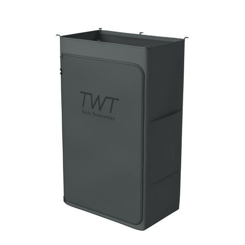 Sacco 120Lt con cerniera frontale e tasca laterale - nero,