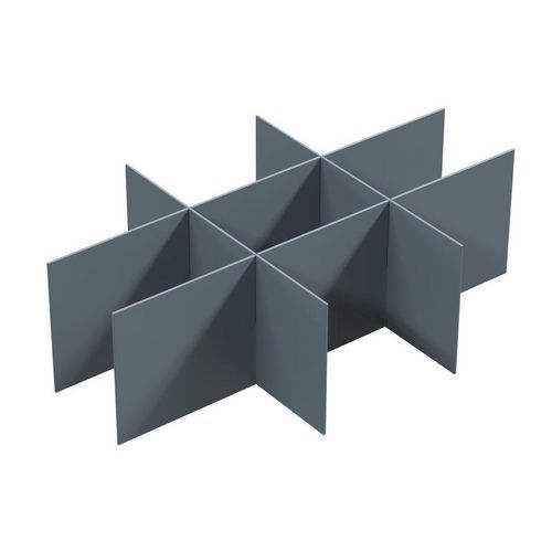 Divisorio a 6 scomparti 43x20xh4 cm per cassetto 10Lt,