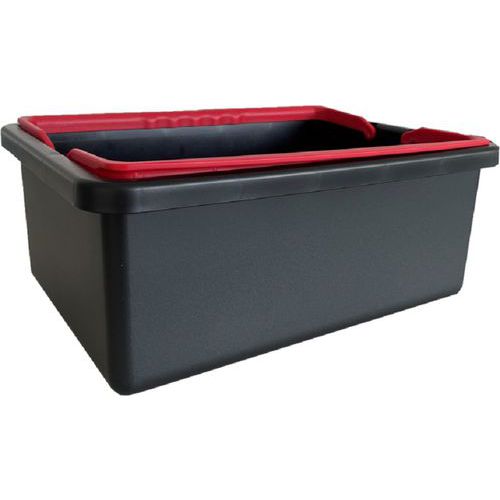 Vaschetta in PP per carrelli Opera R con manico rosso,