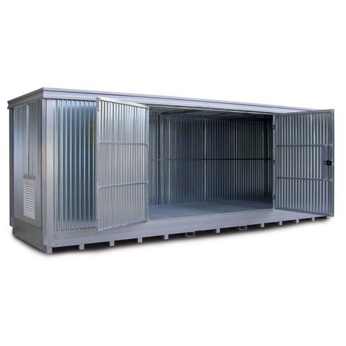 Container open space in lamiera zincata ad ante battenti,