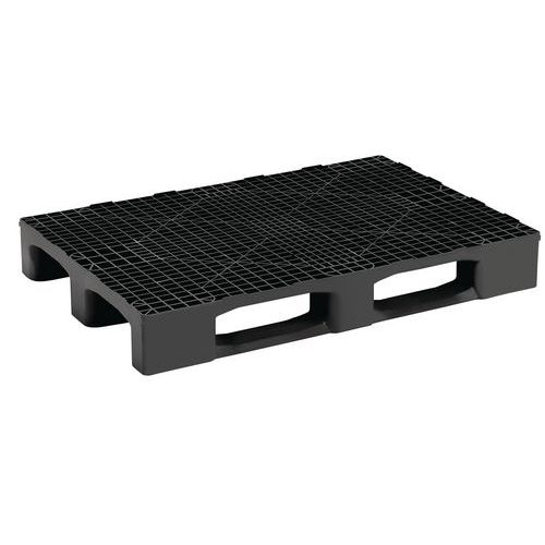 Pallet plastica PE riciclato 800x1200 monoblocco 3 pattini,