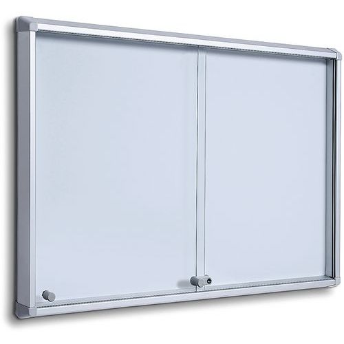 Bacheca per interni, porte scorrevoli, fondo magnetico,