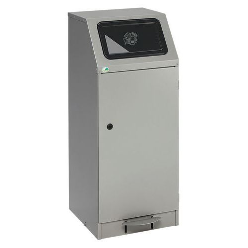 Pattumiera TUV a pedale 75L argento,