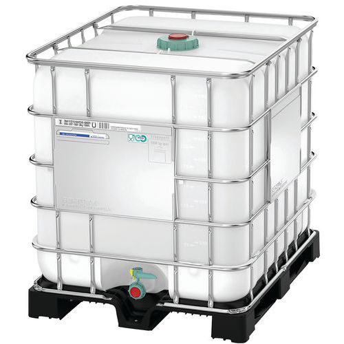 Vasca 1000L antistatica pallet metallo UN apert150 valvola50,