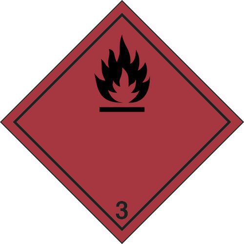 adesivo cm 10x10 Pericolo classe 3 (Liquidi infiammabili),