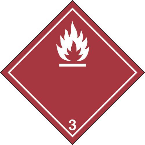 alluminio cm 30x30 Pericolo classe 3 (Liquidi infiammabili),