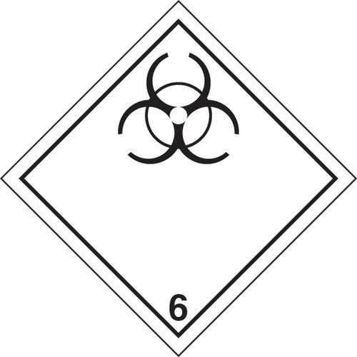 adesivo cm 10x10 Pericolo classe 6.2 (Materie infettive),