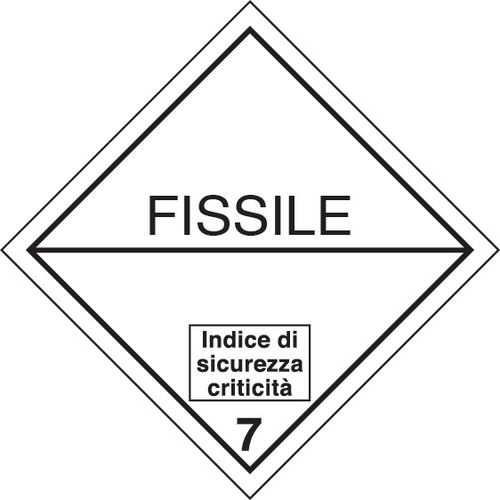 adesivo cm 10x10 Pericolo classe 7Materie radioattive,