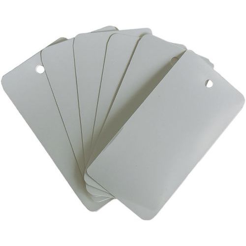 Etichetta in plastica 1 foro 120 mm x 70 mm,