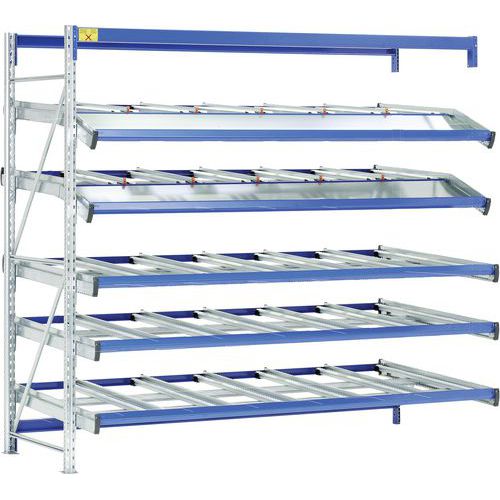 Scaffalatura successiva 2500x2260x1300, 5 ripiani, 2 inclinati,