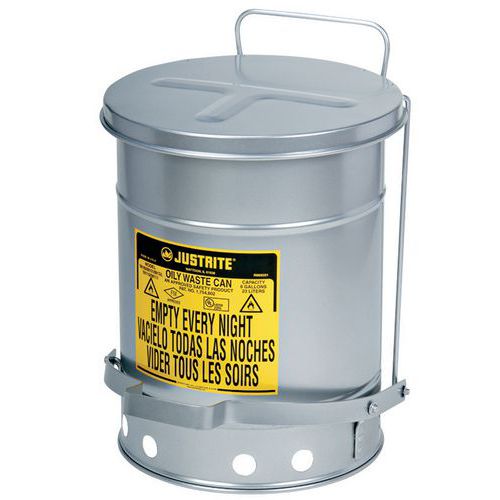 Pattumiera per rifiuti oleosi - Argento 38L,