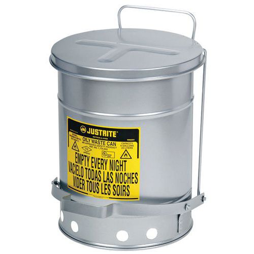 Pattumiera per rifiuti oleosi - Argento 53L,