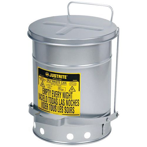 Pattumiera per rifiuti oleosi - Argento 23L,