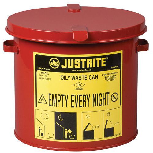 Pattumiera per rifiuti oleosi - Rossa 8L,