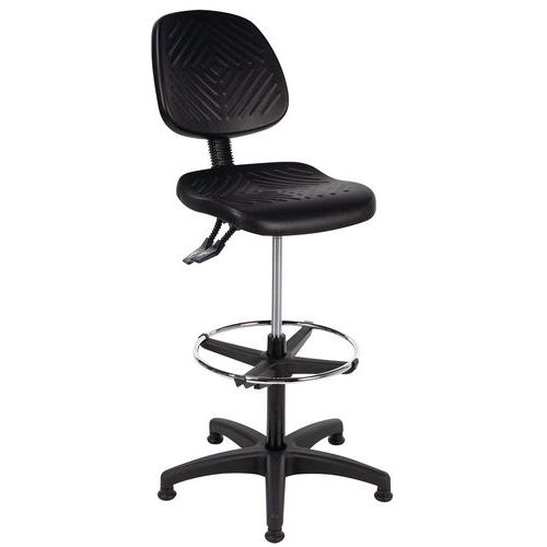 Sedia da officina Tecno, modello alto, base in plastica,